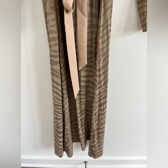 cloth & stone tiger striped button front midi long sleeve dress XS - Picture 7 of 10